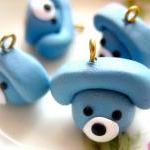 4pcs Telephone Charms - Blu..