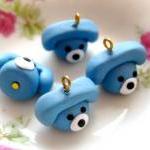 4pcs Telephone Charms - Blu..